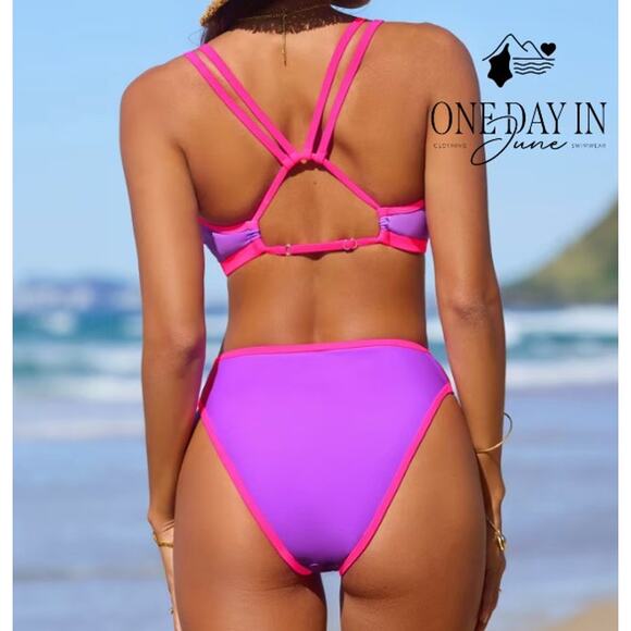 Cupshe High Cut Keyhole Bikini Swimsuit Size M - Picture 2 of 7